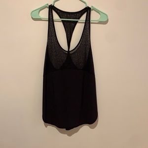 mesh top lulu tank w/ twisted back and side slits